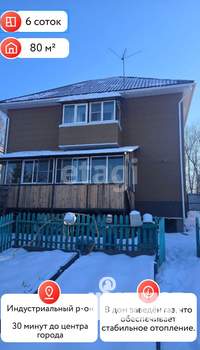 Дом 80м², 3-этажный, участок 6 сот.