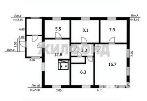 Дом 62м², 1-этажный, участок 7 сот.