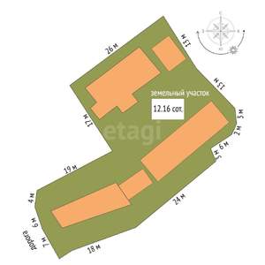 Дом 56м², 1-этажный, участок 13 сот.