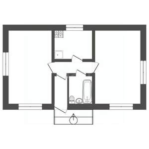 Дом 64м², 1-этажный, участок 6 сот.