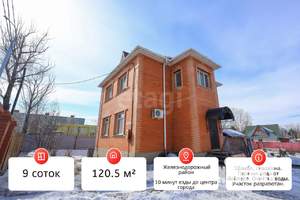 Дом 121м², 2-этажный, участок 9 сот.