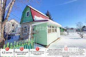 Дача 40м², 2-этажный, участок 6 сот.  