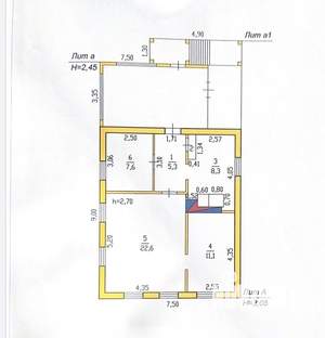 Дом 55м&sup2;, 1-этажный, участок 9 сот.  