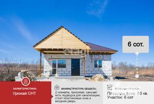 Дача 50м², 2-этажный, участок 6 сот.  