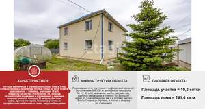 Дом 241м², 3-этажный, участок 10 сот.  