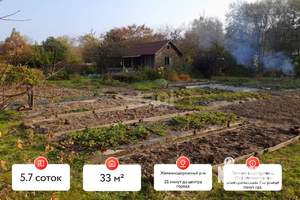 Дом 33м&sup2;, 1-этажный, участок 6 сот.  