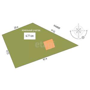 Дом 32м², 1-этажный, участок 4 сот.  