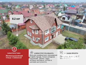 Коттедж 234м², 2-этажный, участок 8 сот.  