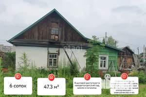 Дом 47м&sup2;, 1-этажный, участок 6 сот.  