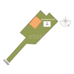 Дом 33м&sup2;, 1-этажный, участок 6 сот.  