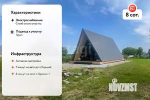 Дом 60м², 1-этажный, участок 8 сот.  