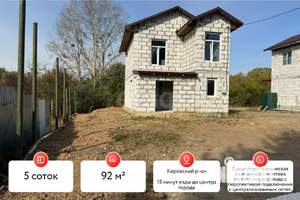 Дом 92м&sup2;, 2-этажный, участок 5 сот.  