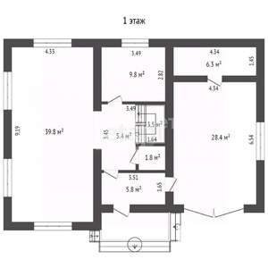 Коттедж 205м², 2-этажный, участок 12 сот.  