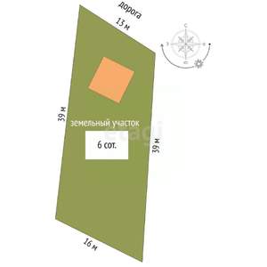 Дом 36м², 1-этажный, участок 6 сот.  