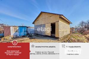 Дом 64м², 1-этажный, участок 6 сот.  