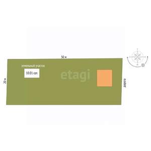 Дом 46м&sup2;, 1-этажный, участок 10 сот.  