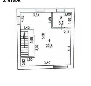 Дом 79м&sup2;, 2-этажный, участок 9 сот.  