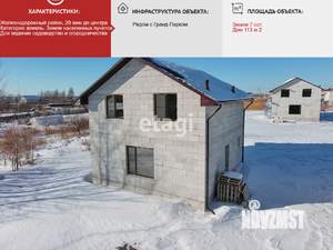 Коттедж 113м², 2-этажный, участок 7 сот.  
