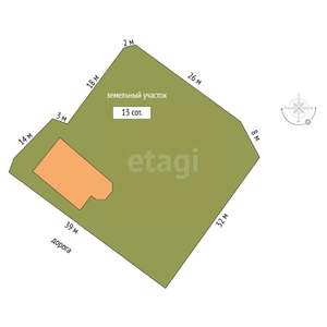 Дом 165м², 2-этажный, участок 13 сот.  