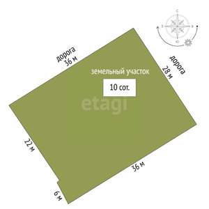 Дом 51м², 1-этажный, участок 10 сот.  