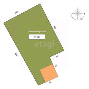 Дом 50м², 2-этажный, участок 4 сот.  