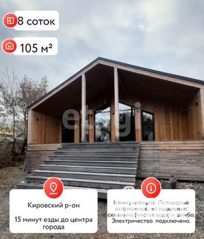 Дом 105м², 1-этажный, участок 8 сот.  