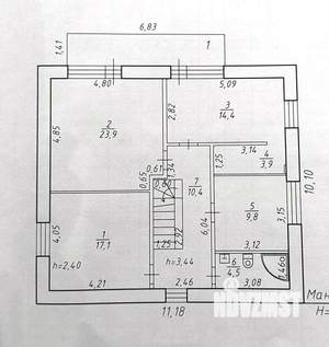 Коттедж 146м², 2-этажный, участок 10 сот.  