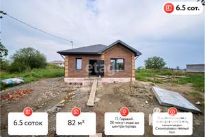 Дом 82м&sup2;, 1-этажный, участок 7 сот.  