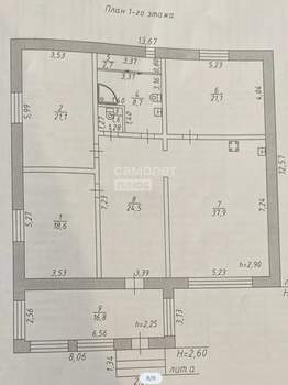 Дом 120м², 1-этажный, участок 12 сот.  