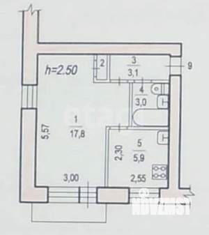 1-к квартира, на длительный срок, 30м2, 3/5 этаж