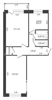2-к квартира, на длительный срок, 51м2, 4/5 этаж