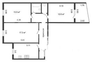 3-к квартира, на длительный срок, 70м2, 2/10 этаж