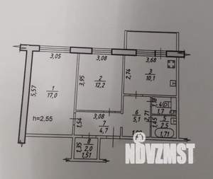 2-к квартира, на длительный срок, 56м2, 8/10 этаж