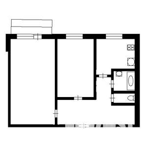 2-к квартира, на длительный срок, 47м2, 3/9 этаж