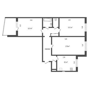 3-к квартира, на длительный срок, 70м2, 1/9 этаж