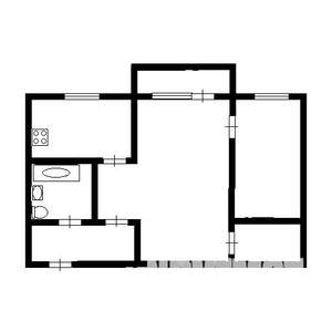 2-к квартира, на длительный срок, 42м2, 4/5 этаж