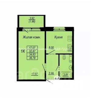 1-к квартира, на длительный срок, 33м2, 9/10 этаж