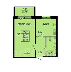 1-к квартира, на длительный срок, 33м2, 9/10 этаж