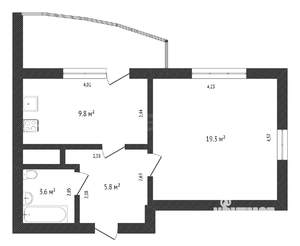 1-к квартира, на длительный срок, 43м2, 17/25 этаж