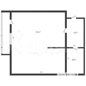 1-к квартира, на длительный срок, 33м2, 4/9 этаж