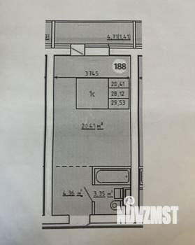 Студия квартира, на длительный срок, 29м2, 5/6 этаж