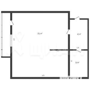 1-к квартира, на длительный срок, 30м2, 9/9 этаж