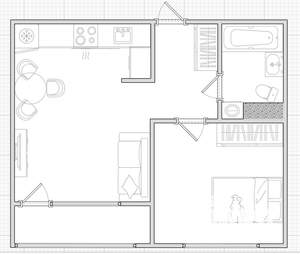 2-к квартира, на длительный срок, 41м2, 4/17 этаж