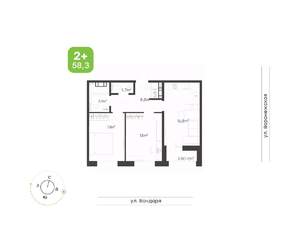 2-к квартира, вторичка, 58м2, 5/9 этаж