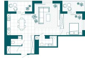 1-к квартира, вторичка, 80м2, 12/23 этаж