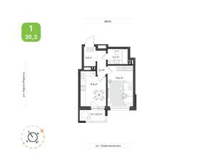 1-к квартира, вторичка, 38м2, 3/7 этаж