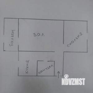 2-к квартира, вторичка, 44м2, 4/5 этаж