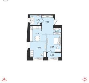 2-к квартира, вторичка, 50м2, 2/18 этаж