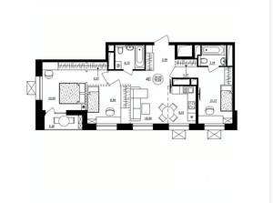 4-к квартира, строящийся дом, 72м2, 11/17 этаж