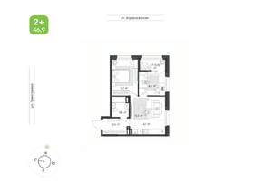 2-к квартира, вторичка, 47м2, 15/16 этаж